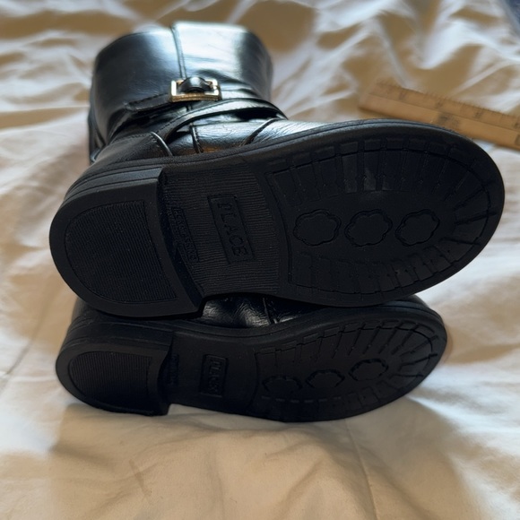 Children’s Place NWT Girls tall black faux leather boots Size 5 - Picture 5 of 11